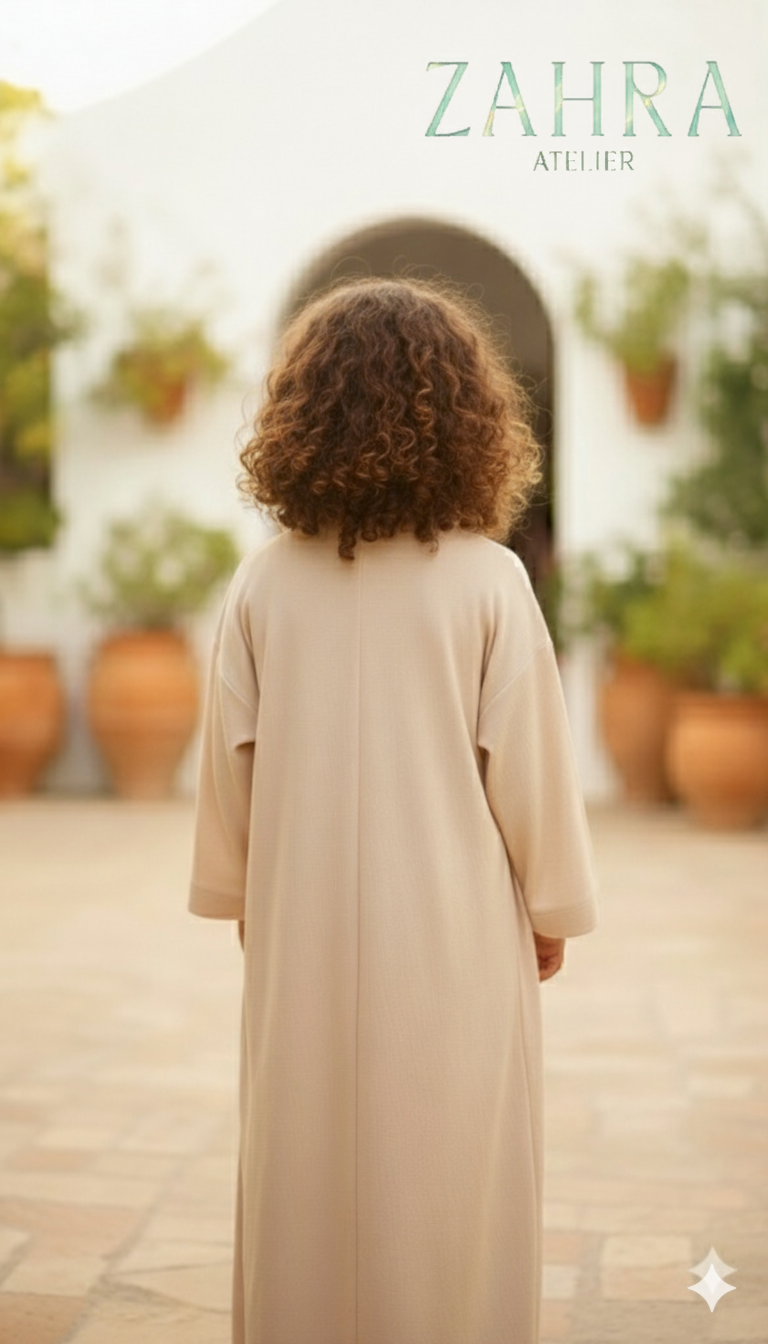 ZAHRA - Robe Enfant Premium – Beige Douceur