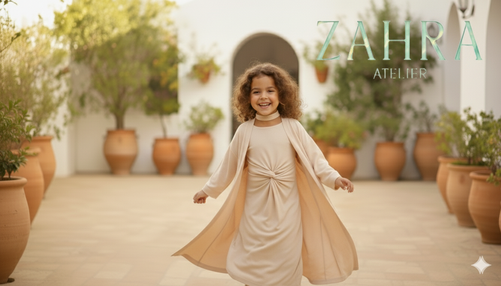 ZAHRA - Robe Enfant Premium – Beige Douceur